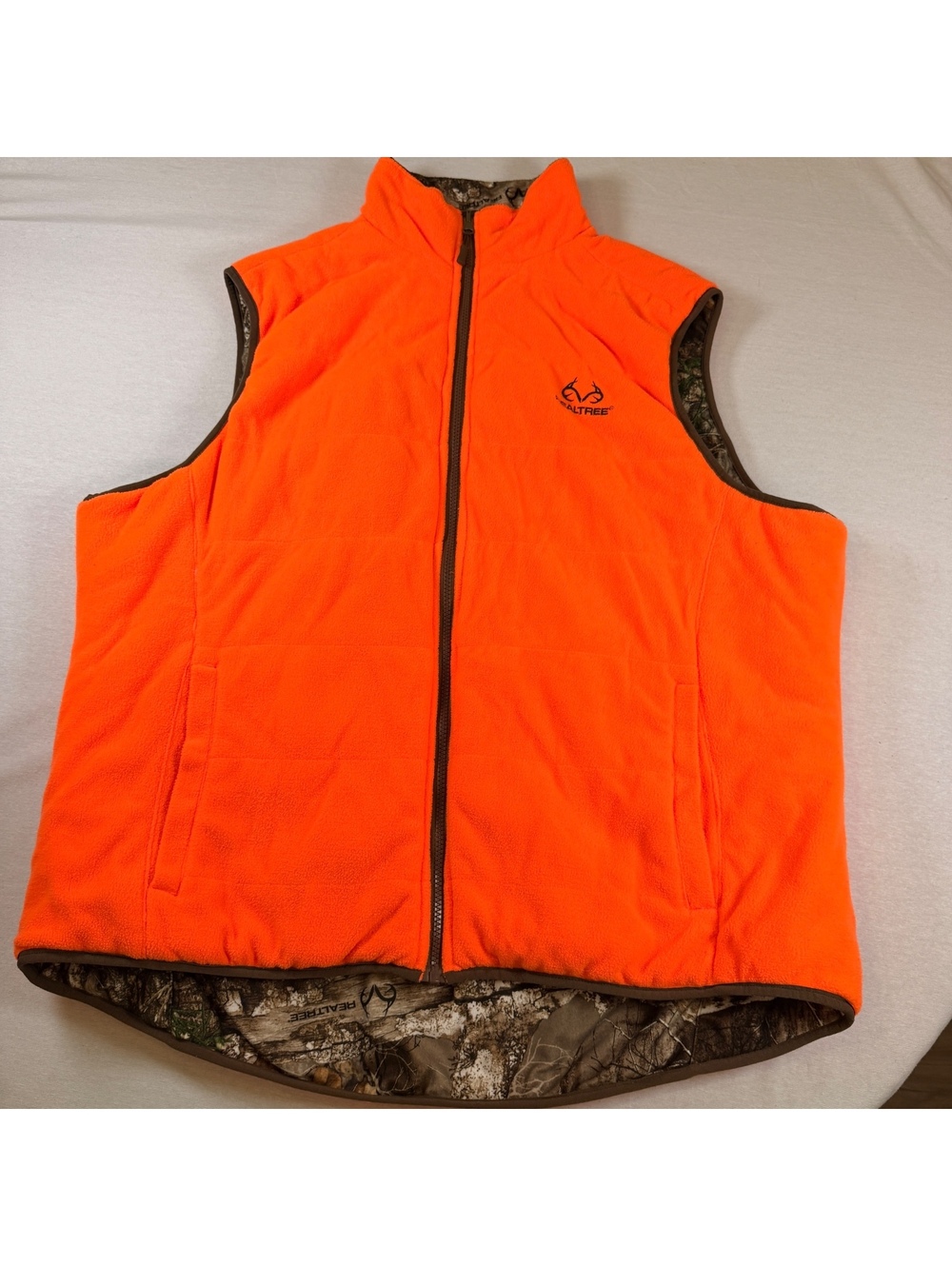 Realtree reversible blaze orange camo hunting vest XL